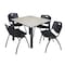 Kee Kee Square Table & Chair Set, Wood, Metal, Plastic Top, Maple TB4848PLBPBK47BK - alternate 1